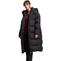 SUPERDRY D5 STUD LONGLINE HOODED PUFFER COAT ΜΠΟΥΦΑΝ ΓΥΝΑΙΚΕΙΟ BLACK