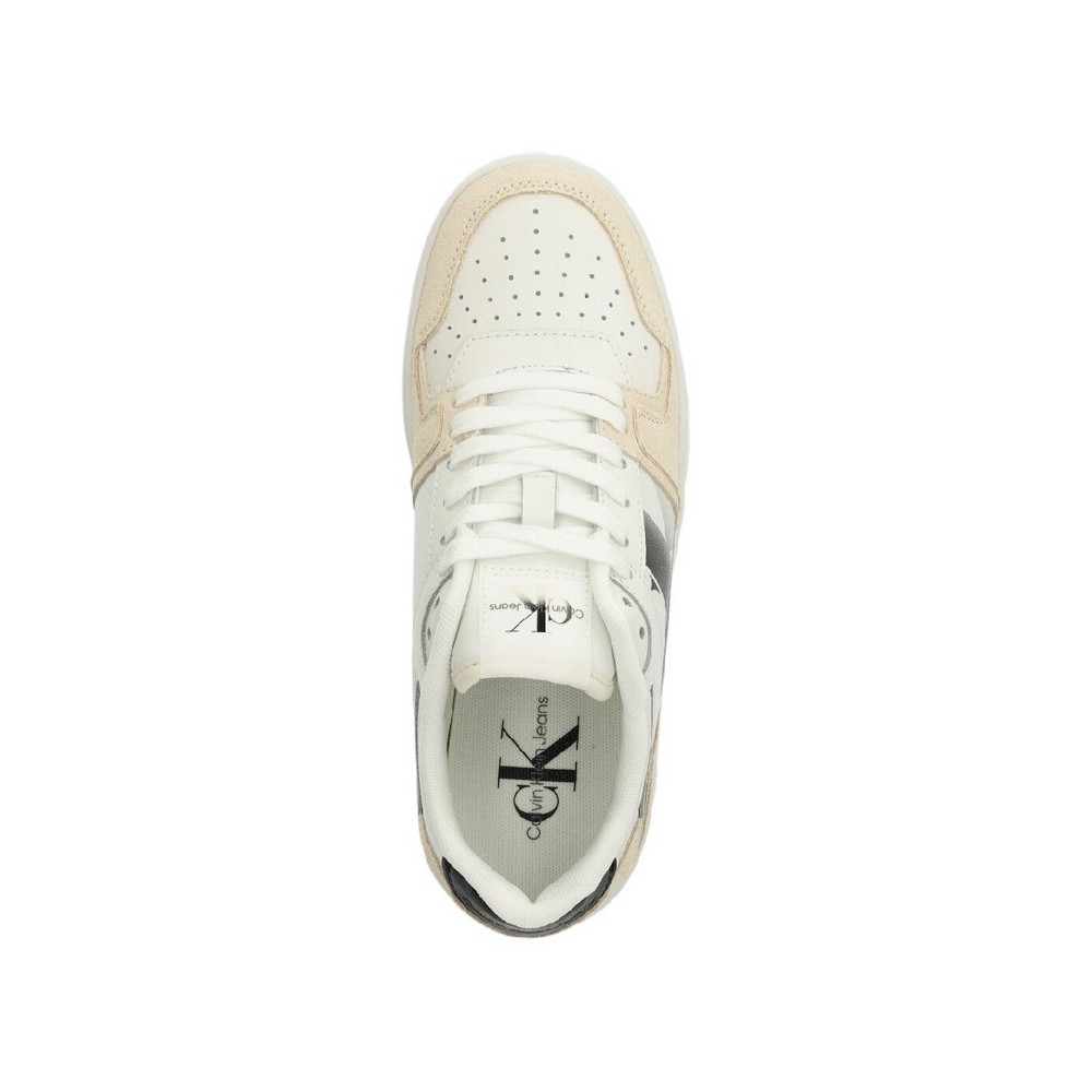 CALVIN KLEIN JEANS BASKET CUPSOLE LACE MIX NBS SAT ΠΑΠΟΥΤΣΙ ΓΥΝΑΙΚΕΙΟ WHITE/BLACK