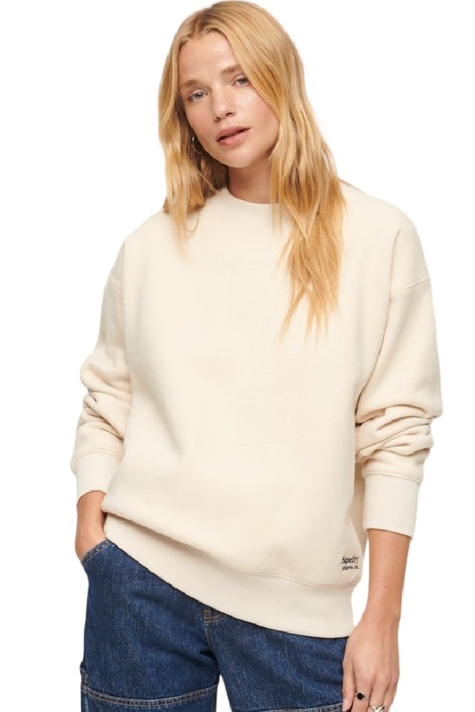 SUPERDRY D2 OVIN ESSENTIAL LOGO SWEATSHIRT UB ΦΟΥΤΕΡ ΜΠΛΟΥΖΑ ΓΥΝΑΙΚΕΙΑ ECRU