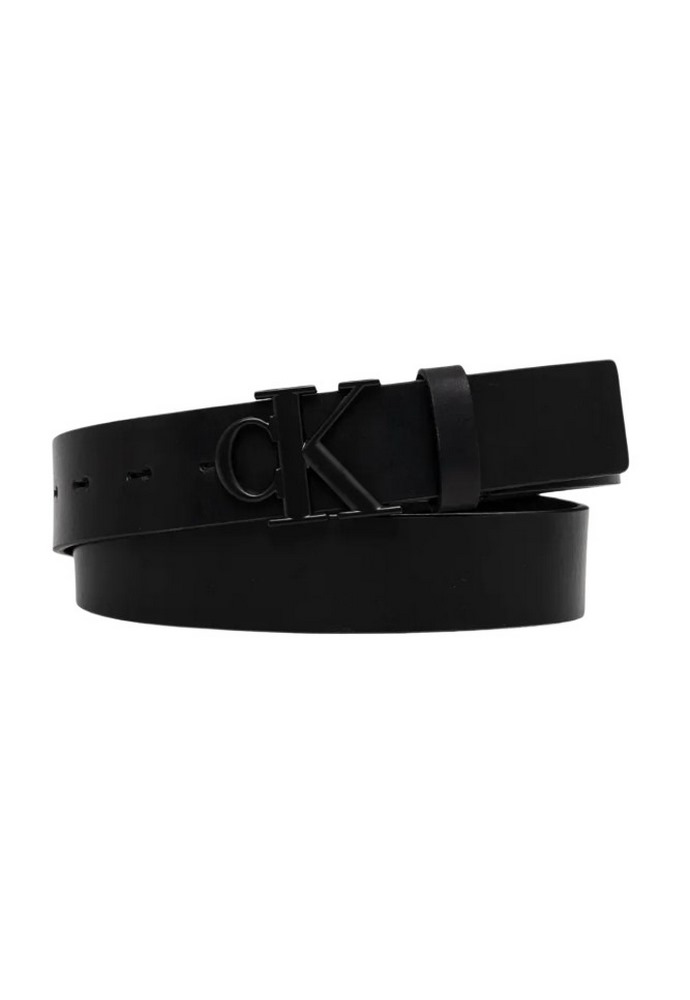 CALVIN KLEIN JEANS ROUND MONO PLAQUE LTHR BELT 35MM ΖΩΝΗ ΑΝΔΡΙΚΗ BLACK
