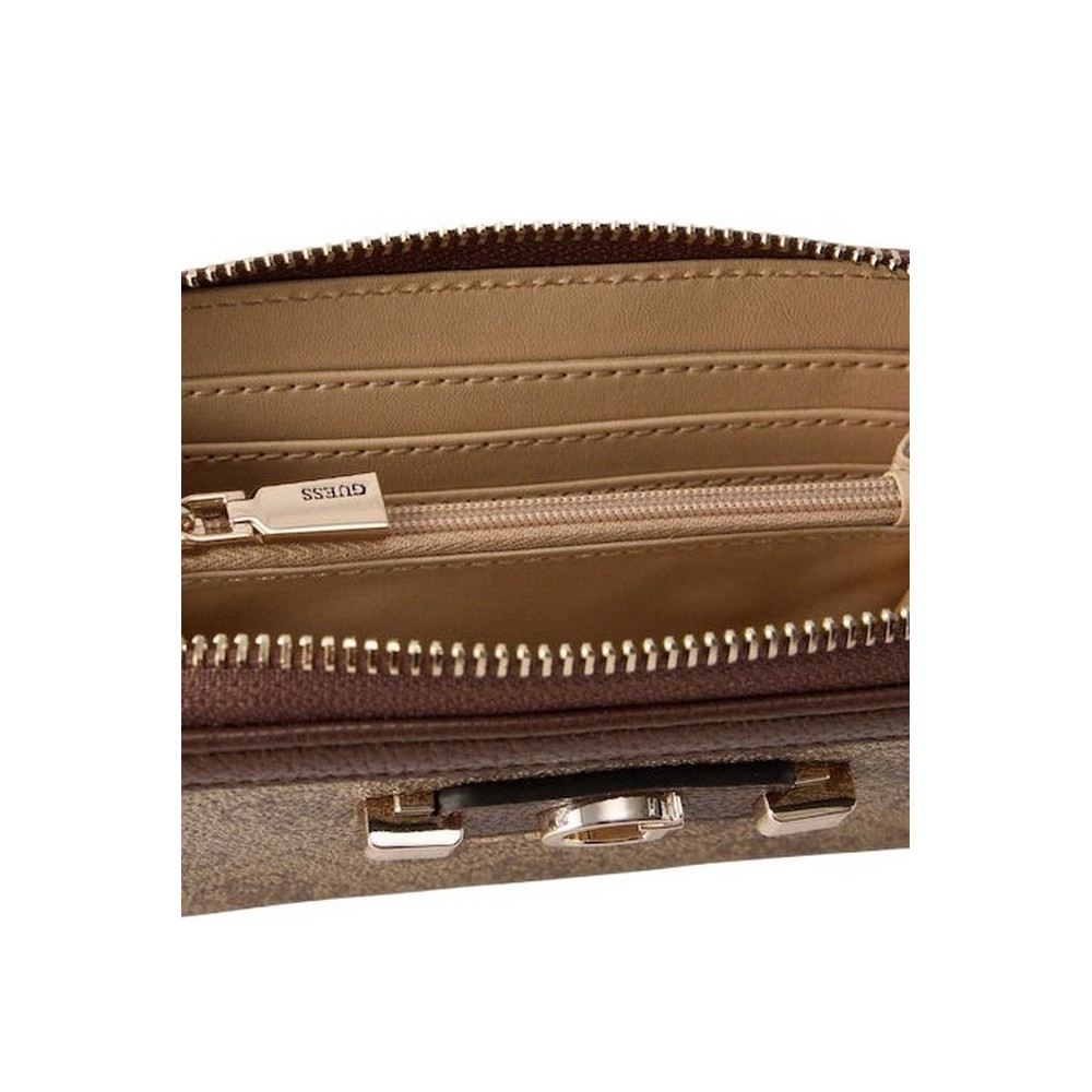 GUESS LINDSEY SLG MEDIUM ZIP AROUND ΠΟΡΤΟΦΟΛΙ ΓΥΝΑΙΚΕΙΟ LATTE