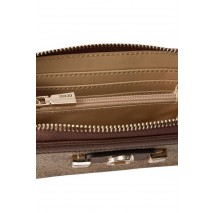 GUESS LINDSEY SLG MEDIUM ZIP AROUND ΠΟΡΤΟΦΟΛΙ ΓΥΝΑΙΚΕΙΟ LATTE