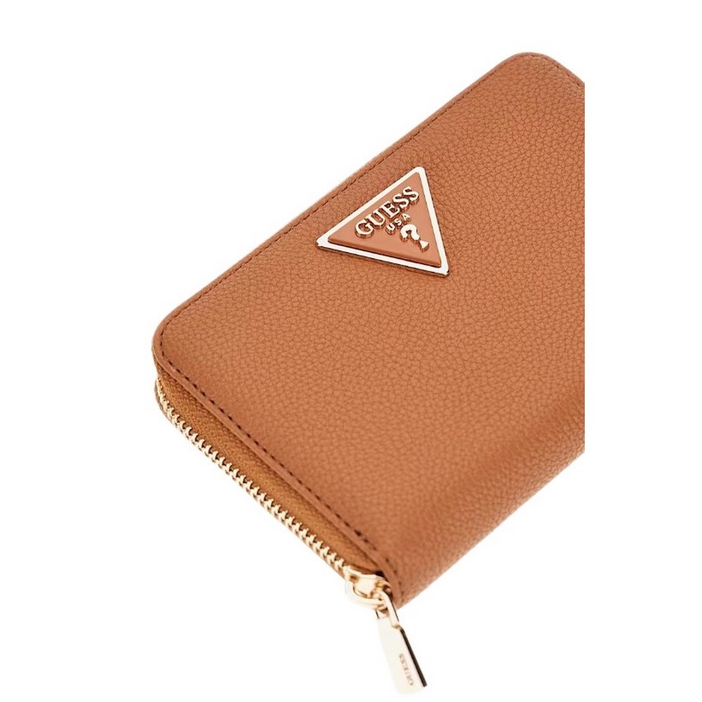 GUESS LAUREL SLG MEDIUM ZIP AROUND ΠΟΡΤΟΦΟΛΙ ΓΥΝΑΙΚΕΙΟ COGNAC