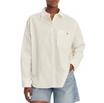 CALVIN KLEIN JEANS YARNDYE COTTON POPLIN RELAXED ΠΟΥΚΑΜΙΣΟ ΓΥΝΑΙΚΕΙΟ OFF WHITE