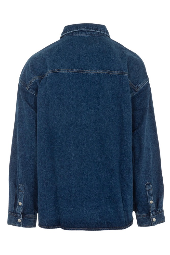 CALVIN KLEIN JEANS OVERSIZED LINEAR DENIM SHIRT ΜΠΟΥΦΑΝ ΑΝΔΡΙΚΟ BLUΕ DENIM