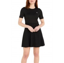 CALVIN KLEIN JEANS SHORT SLEEVE LOGO ELASTIC DRESS ΦΟΡΕΜΑ ΓΥΝΑΙΚΕΙΟ BLACK