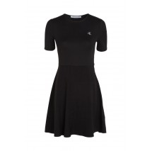 CALVIN KLEIN JEANS SHORT SLEEVE LOGO ELASTIC DRESS ΦΟΡΕΜΑ ΓΥΝΑΙΚΕΙΟ BLACK