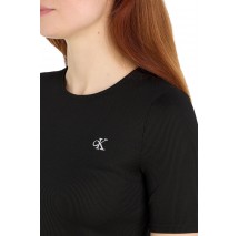CALVIN KLEIN JEANS SHORT SLEEVE LOGO ELASTIC DRESS ΦΟΡΕΜΑ ΓΥΝΑΙΚΕΙΟ BLACK