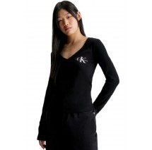 CALVIN KLEIN JEANS MONOLOGO LONG SLEEVE ΜΠΛΟΥΖΑ ΓΥΝΑΙΚΕΙΑ BLACK