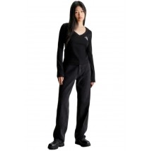CALVIN KLEIN JEANS MONOLOGO LONG SLEEVE ΜΠΛΟΥΖΑ ΓΥΝΑΙΚΕΙΑ BLACK