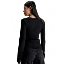 CALVIN KLEIN JEANS MONOLOGO LONG SLEEVE ΜΠΛΟΥΖΑ ΓΥΝΑΙΚΕΙΑ BLACK