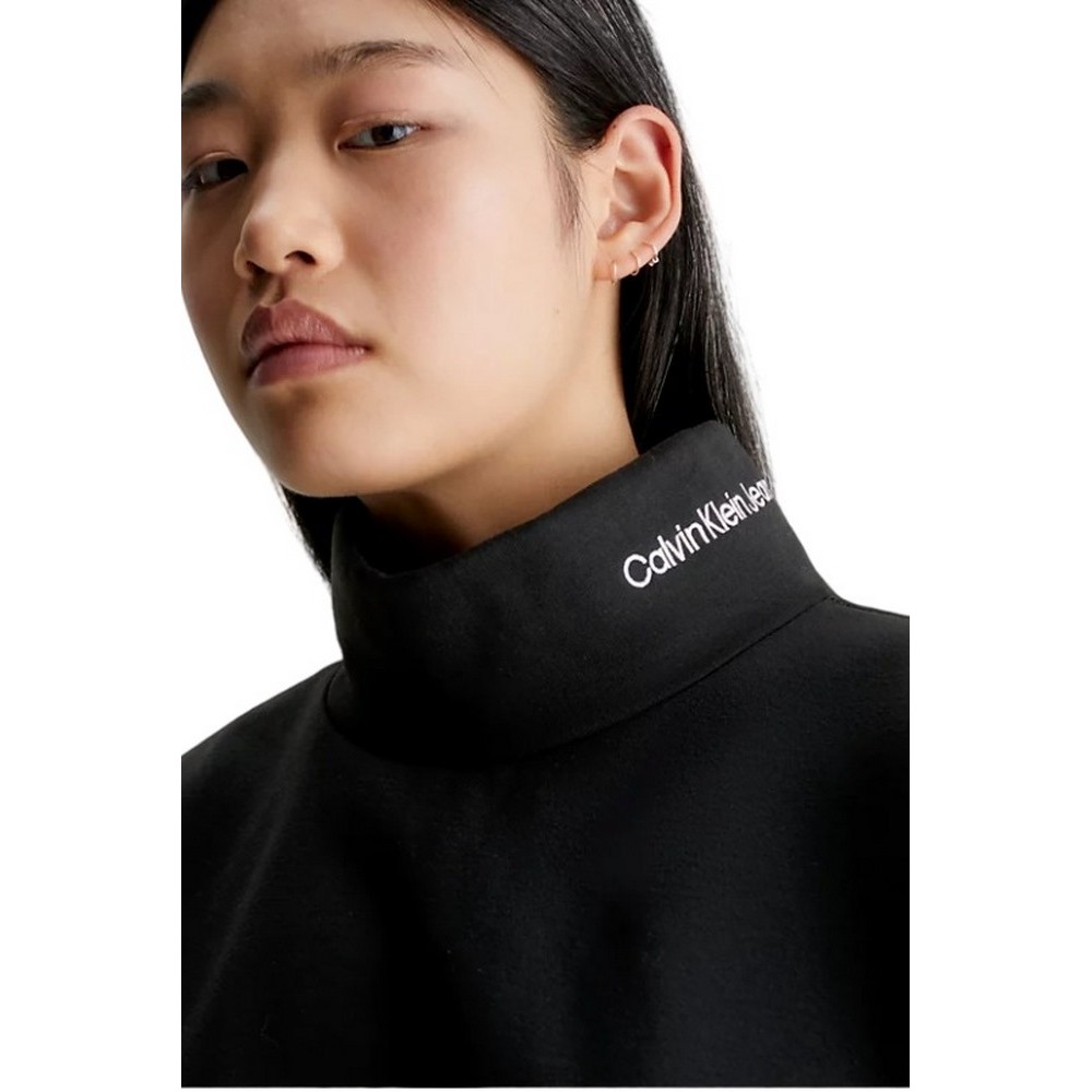 CALVIN KLEIN JEANS WAIST DRAWCORD ROLLNECK ΦΟΥΤΕΡ ΓΥΝΑΙΚΕΙΟ BLACK