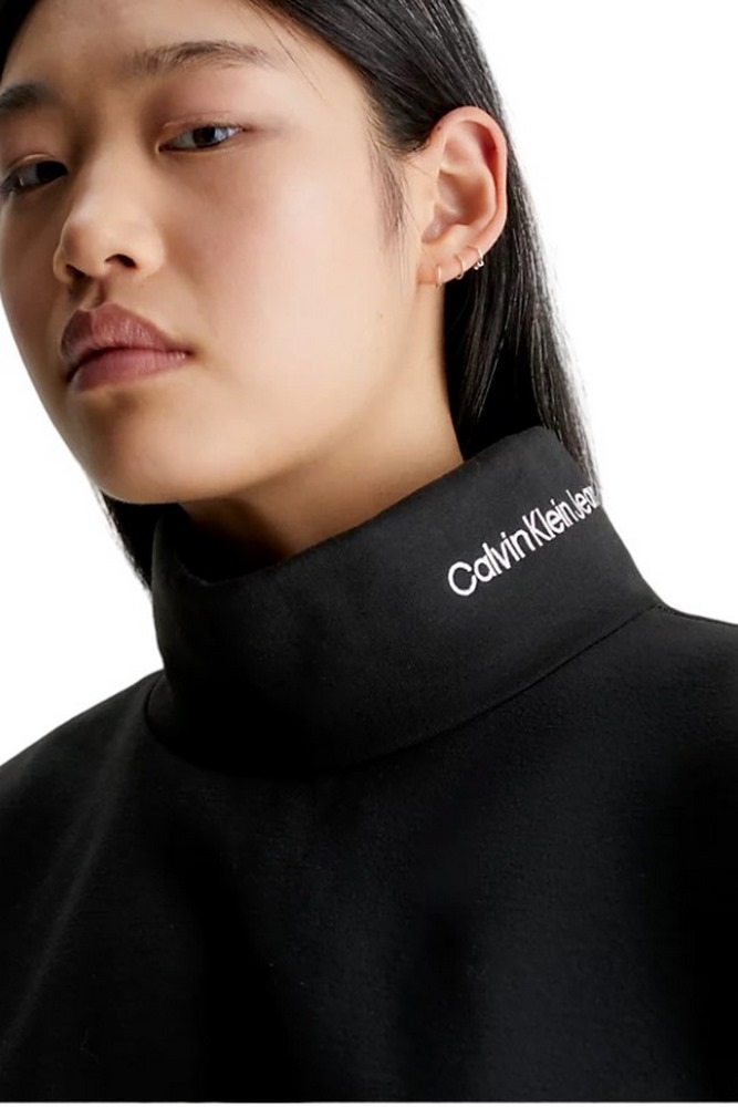 CALVIN KLEIN WAIST DRAWCORD ROLLNECK ΦΟΥΤΕΡ ΓΥΝΑΙΚΕΙΟ BLACK