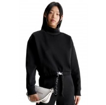 CALVIN KLEIN JEANS WAIST DRAWCORD ROLLNECK ΦΟΥΤΕΡ ΓΥΝΑΙΚΕΙΟ BLACK