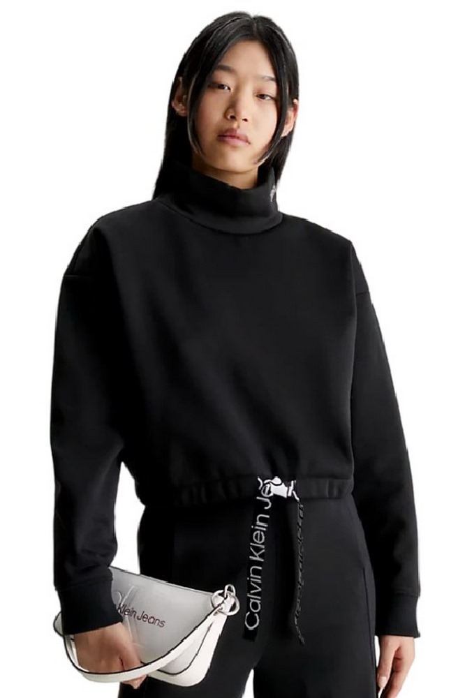CALVIN KLEIN WAIST DRAWCORD ROLLNECK ΦΟΥΤΕΡ ΓΥΝΑΙΚΕΙΟ BLACK