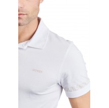 GUESS NOLAN SS T-SHIRT POLO ΜΠΛΟΥΖΑ ΑΝΔΡΙΚΗ WHITE