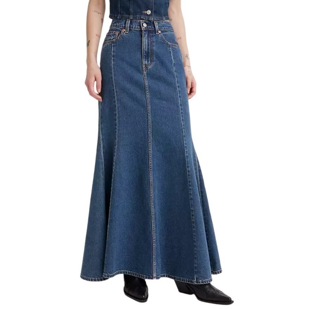 LEVIS MERMAID SKIRT FLAT FINISH A87260001 ΦΟΥΣΤΑ ΓΥΝΑΙΚΕΙΑ BLUΕ DENIM