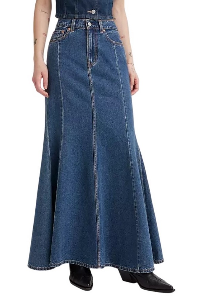 LEVIS MERMAID SKIRT FLAT FINISH A87260001 ΦΟΥΣΤΑ ΓΥΝΑΙΚΕΙΑ BLUΕ DENIM