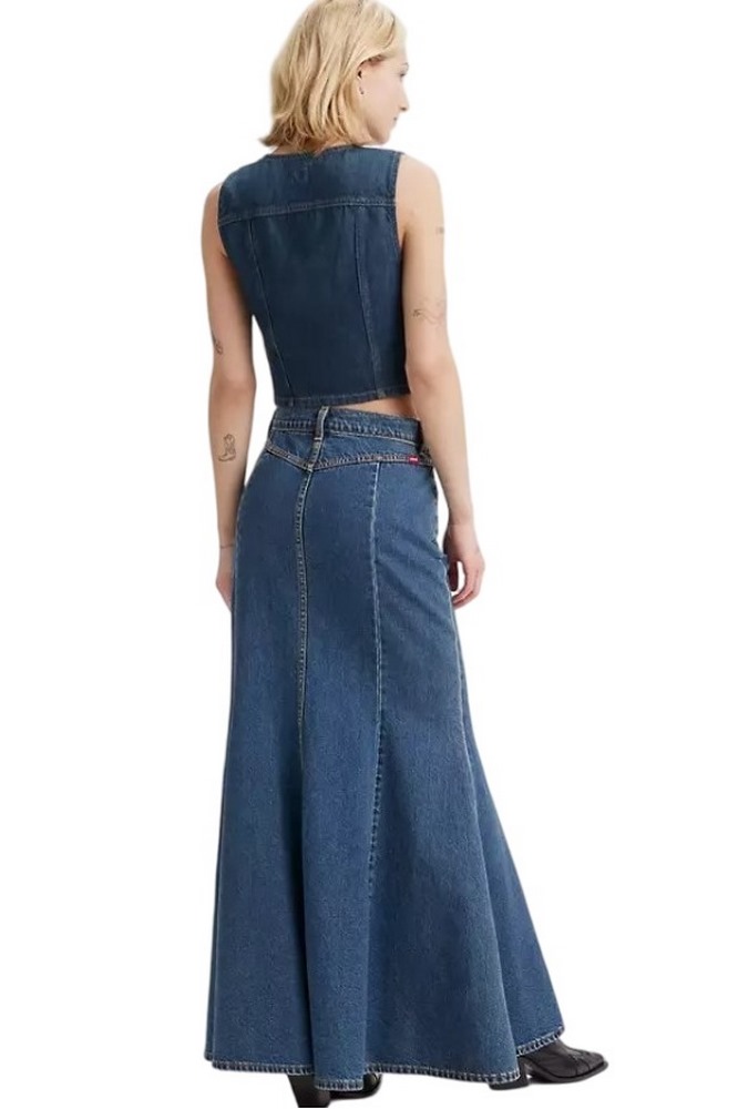LEVIS MERMAID SKIRT FLAT FINISH A87260001 ΦΟΥΣΤΑ ΓΥΝΑΙΚΕΙΑ BLUΕ DENIM