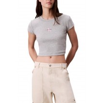 CALVIN KLEIN JEANS MONOGRAM BABY TEE T-SHIRT ΜΠΛΟΥΖΑ ΓΥΝΑΙΚΕΙΑ GREY