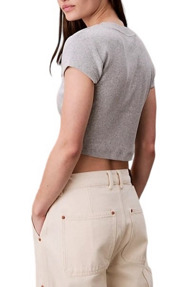 CALVIN KLEIN JEANS MONOGRAM BABY TEE T-SHIRT ΜΠΛΟΥΖΑ ΓΥΝΑΙΚΕΙΑ GREY