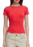TOMMY JEANS SLIM BADGE RIB TEE T-SHIRT ΜΠΛΟΥΖΑ ΓΥΝΑΙΚΕΙΑ RED