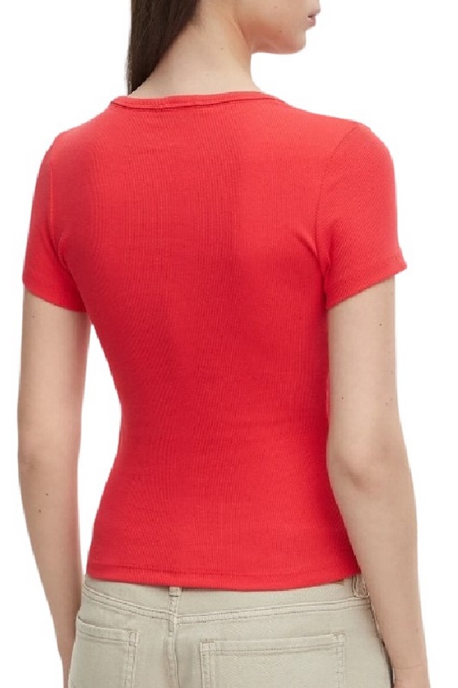 TOMMY JEANS SLIM BADGE RIB TEE T-SHIRT ΜΠΛΟΥΖΑ ΓΥΝΑΙΚΕΙΑ RED