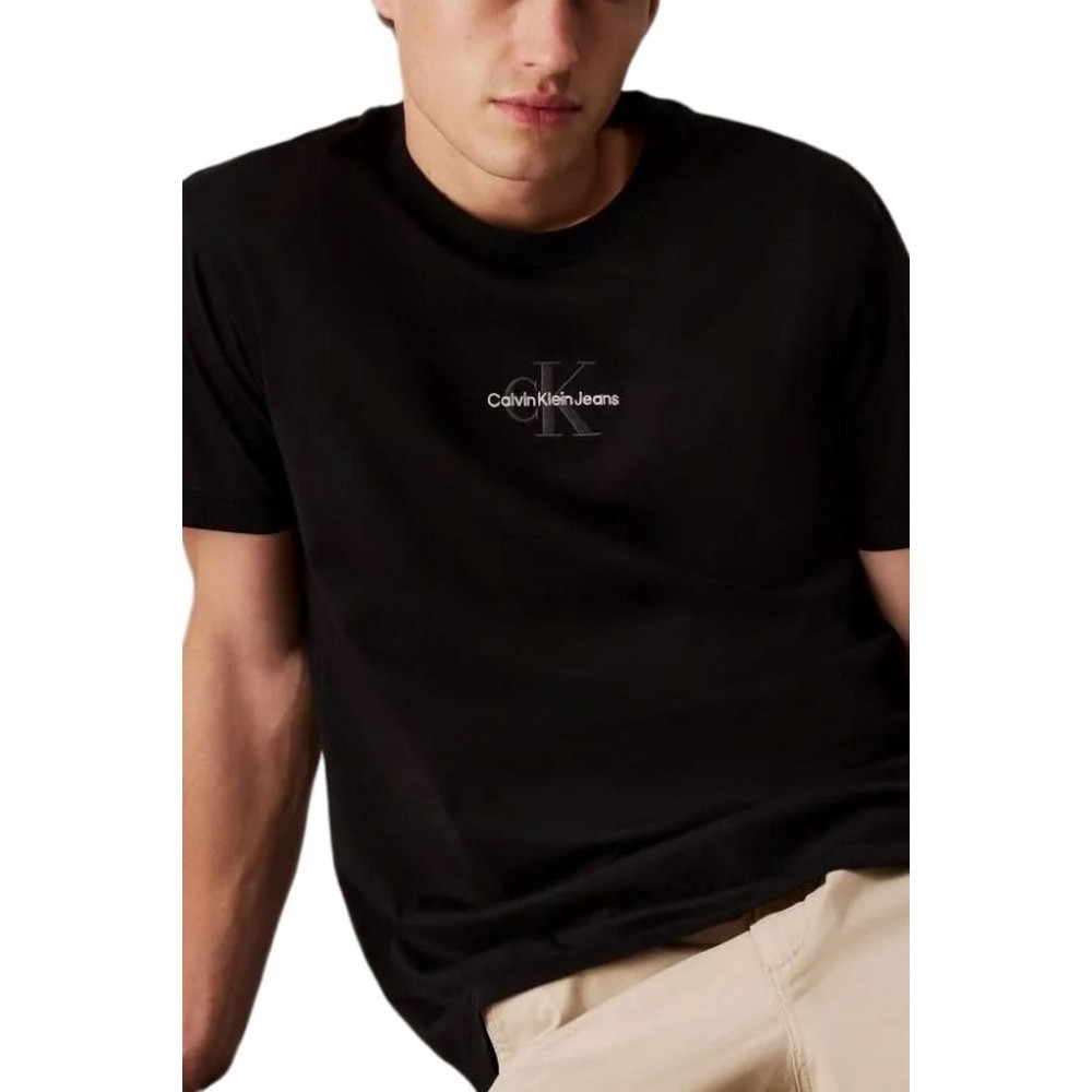 CALVIN KLEIN JEANS MONOLOGO T-SHIRT ΜΠΛΟΥΖΑ ΑΝΔΡΙΚΗ BLACK
