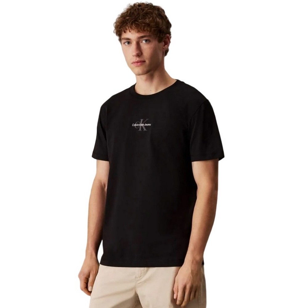 CALVIN KLEIN JEANS MONOLOGO T-SHIRT ΜΠΛΟΥΖΑ ΑΝΔΡΙΚΗ BLACK