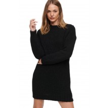 SUPERDRY D2 OVIN TEXTURED KNIT CREW DRESS ΦΟΡΕΜΑ ΓΥΝΑΙΚΕΙΟ BLACK