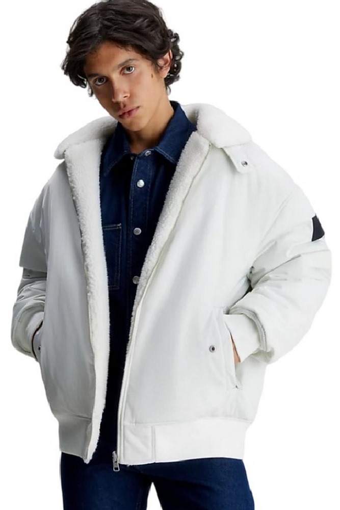 CALVIN KLEIN JEANS REVERSIBLE SHERPA BOMBER ΜΠΟΥΦΑΝ ΑΝΔΡΙΚΟ IVORY