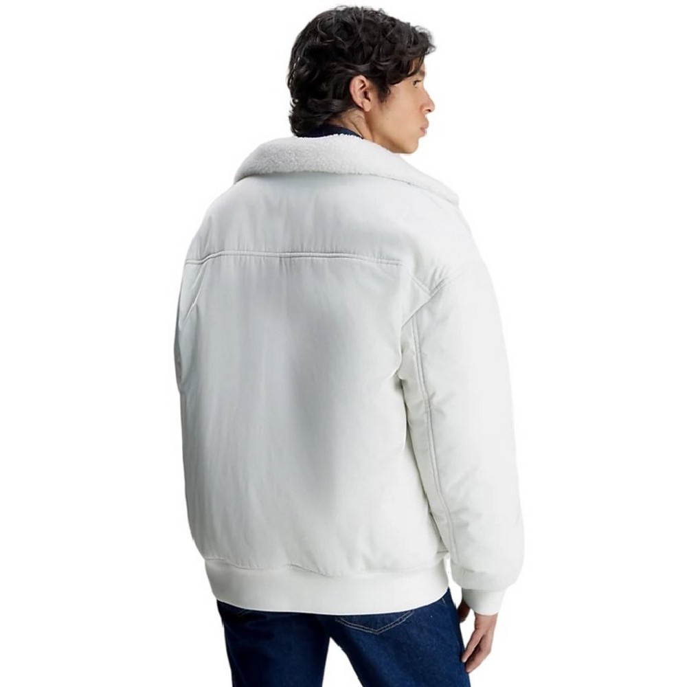CALVIN KLEIN JEANS REVERSIBLE SHERPA BOMBER ΜΠΟΥΦΑΝ ΑΝΔΡΙΚΟ IVORY