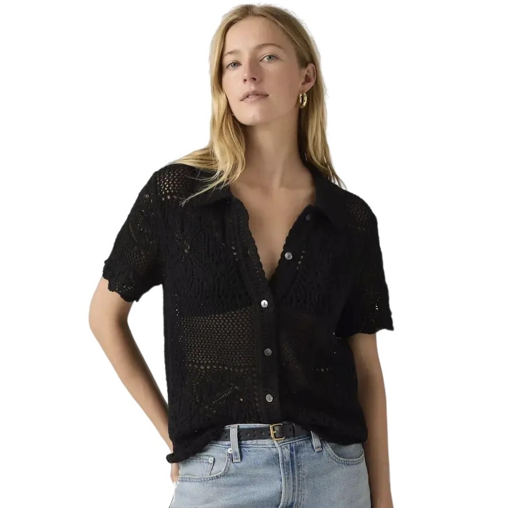 LEVIS SUSANNA FLORAL CROCHET SHIRT ΠΟΥΚΑΜΙΣΟ ΓΥΝΑΙΚΕΙΟ BLACK