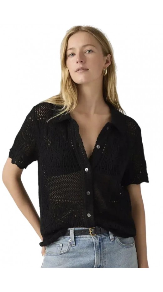 LEVIS SUSANNA FLORAL CROCHET SHIRT ΠΟΥΚΑΜΙΣΟ ΓΥΝΑΙΚΕΙΟ BLACK