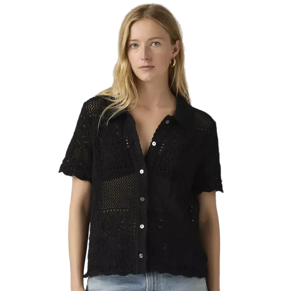 LEVIS SUSANNA FLORAL CROCHET SHIRT ΠΟΥΚΑΜΙΣΟ ΓΥΝΑΙΚΕΙΟ BLACK