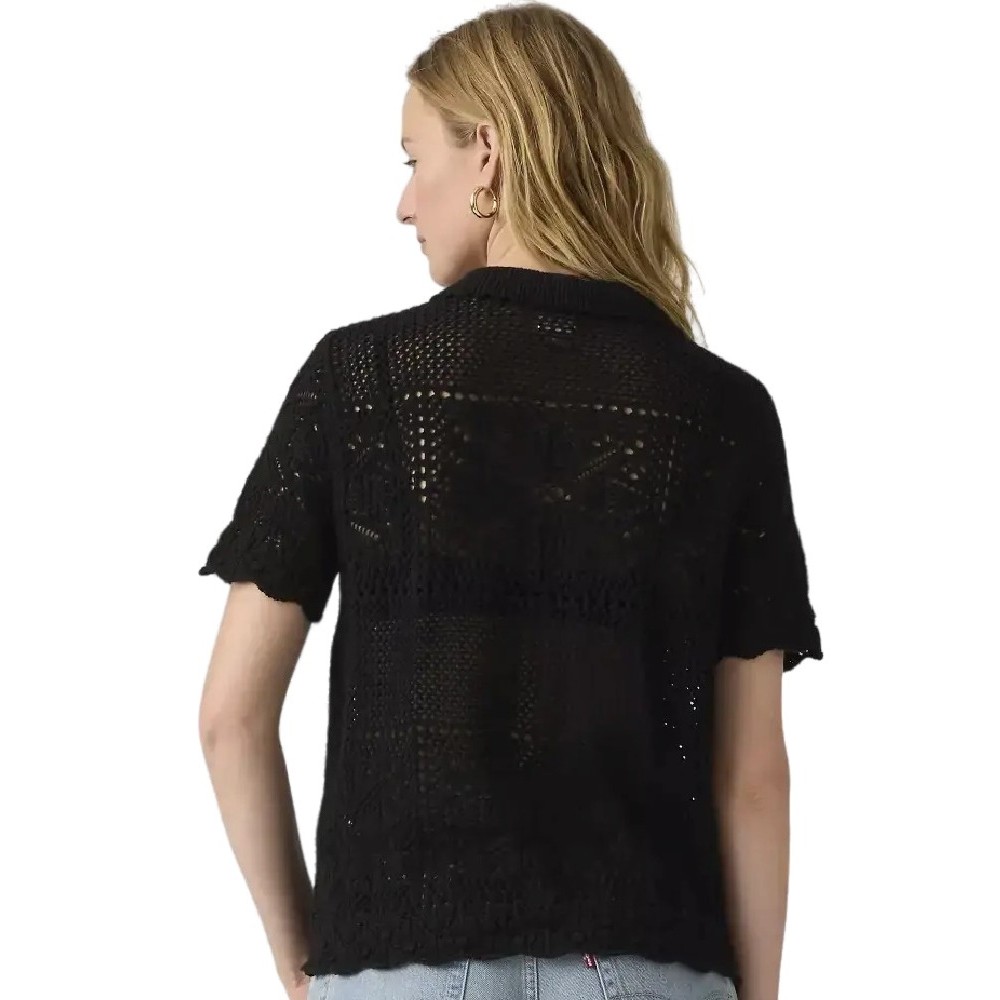 LEVIS SUSANNA FLORAL CROCHET SHIRT ΠΟΥΚΑΜΙΣΟ ΓΥΝΑΙΚΕΙΟ BLACK
