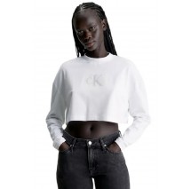 CALVIN KLEIN JEANS SEQUIN LONG SLEEVE SHORT TOP ΤΟΠ ΓΥΝΑΙΚΕΙΟ BRIGHT WHITE