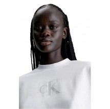 CALVIN KLEIN JEANS SEQUIN LONG SLEEVE SHORT TOP ΤΟΠ ΓΥΝΑΙΚΕΙΟ BRIGHT WHITE