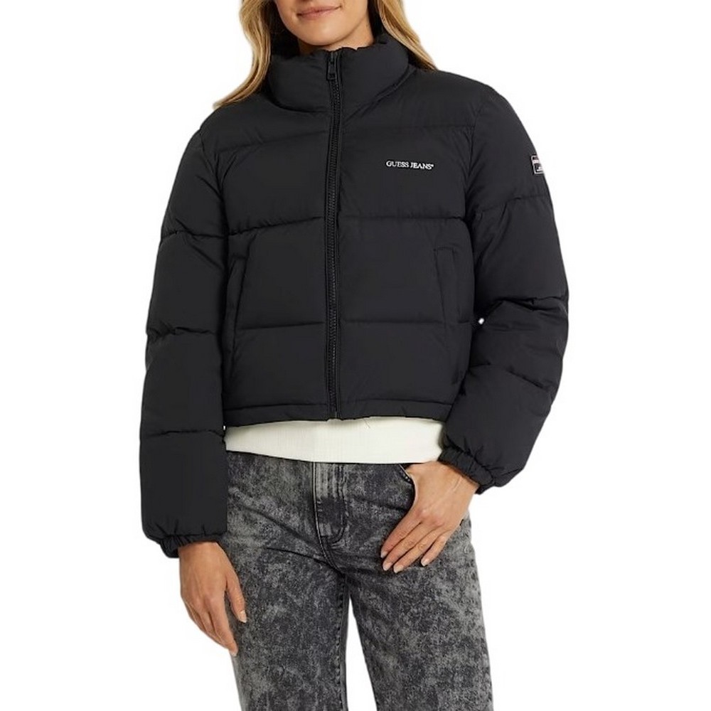GUESS JEANS CROPPED PUFFER ΜΠΟΥΦΑΝ ΓΥΝΑΙΚΕΙΟ BLACK