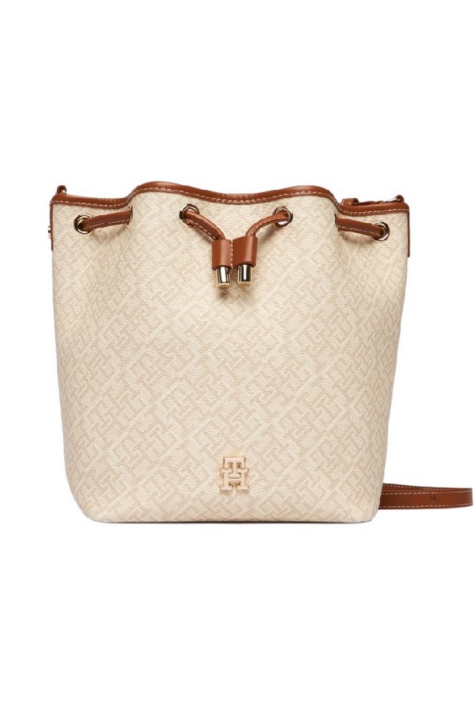 TOMMY HILFIGER MONOPLAY BUCKET LE ΤΣΑΝΤΑ ΓΥΝΑΙΚΕΙΑ BEIGE