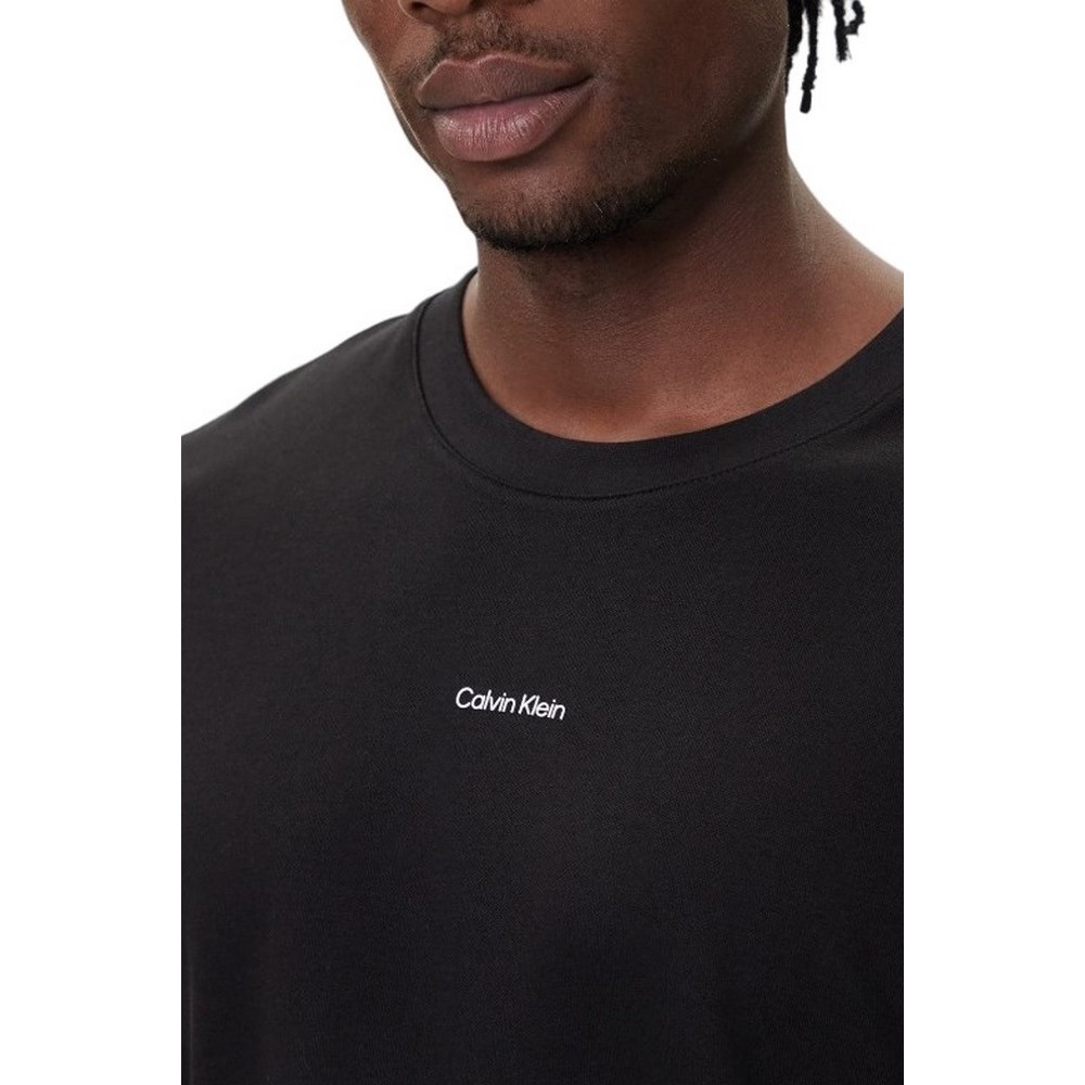 CALVIN KLEIN SS STRETCH PIQUE NANO EASY TEE T-SHIRT ΜΠΛΟΥΖΑ ΑΝΔΡΙΚΗ BLACK