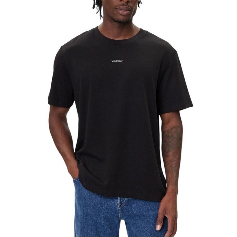 CALVIN KLEIN SS STRETCH PIQUE NANO EASY TEE T-SHIRT ΜΠΛΟΥΖΑ ΑΝΔΡΙΚΗ BLACK