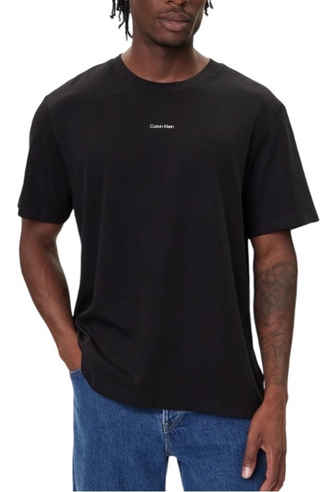 CALVIN KLEIN SS STRETCH PIQUE NANO EASY TEE T-SHIRT ΜΠΛΟΥΖΑ ΑΝΔΡΙΚΗ BLACK