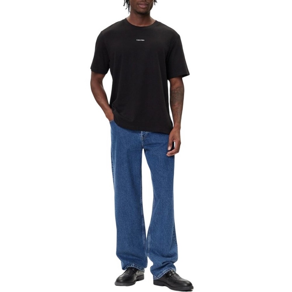 CALVIN KLEIN SS STRETCH PIQUE NANO EASY TEE T-SHIRT ΜΠΛΟΥΖΑ ΑΝΔΡΙΚΗ BLACK