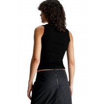 CALVIN KLEIN JEANS WOVEN LABEL RIB TANK TOP ΤΟΠ ΓΥΝΑΙΚΕΙΟ BLACK