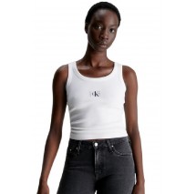 CALVIN KLEIN JEANS WOVEN LABEL RIB TANK TOP ΤΟΠ ΓΥΝΑΙΚΕΙΟ BRIGHT WHITE