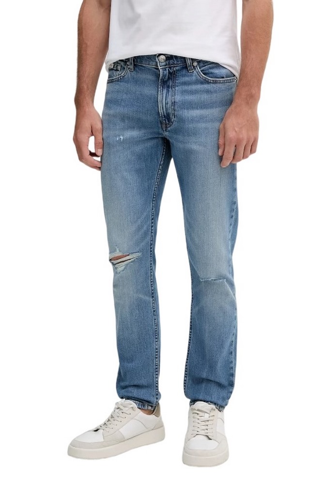 CALVIN KLEIN JEANS SLIM TAPER MEDIUM SHOWER JEAN ΠΑΝΤΕΛΟΝΙ ΑΝΔΡΙΚΟ BLUΕ DENIM