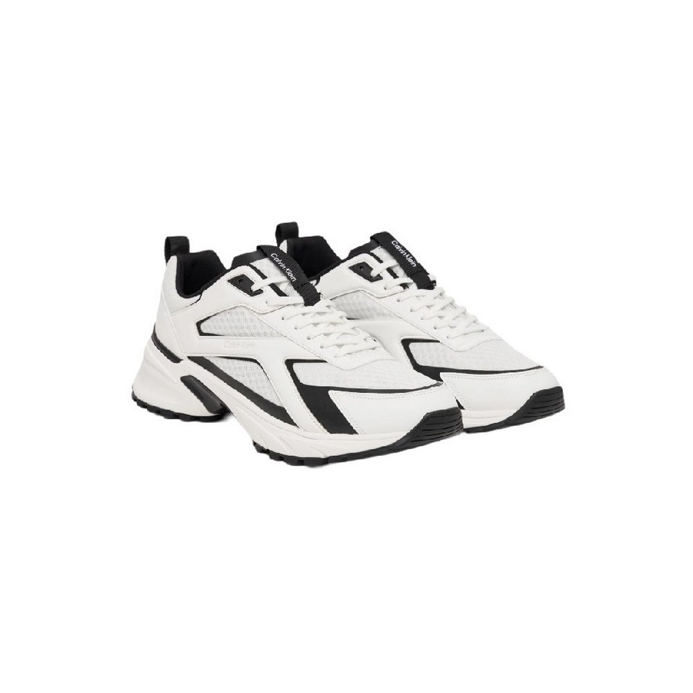 CALVIN KLEIN HIKE RUNNER LACEUP STRIP M-LT ΠΑΠΟΥΤΣΙ ΑΝΔΡΙΚΟ WHITE/BLACK