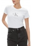 CALVIN KLEIN JEANS SEQUIN SLIM TEE T-SHIRT ΓΥΝΑΙΚΕΙΟ WHITE