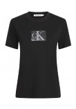 CALVIN KLEIN JEANS SEQUIN SLIM TEE T-SHIRT ΓΥΝΑΙΚΕΙΟ BLACK